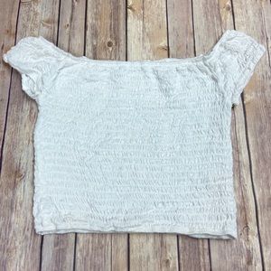VSKY Crop Top - White w/small sleeves